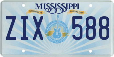 MS license plate ZIX588