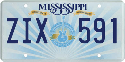 MS license plate ZIX591