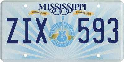 MS license plate ZIX593