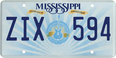 MS license plate ZIX594