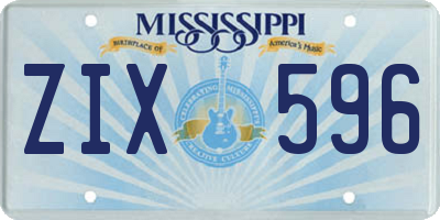 MS license plate ZIX596