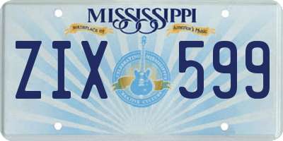MS license plate ZIX599
