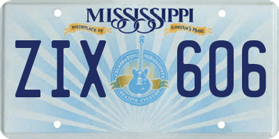 MS license plate ZIX606