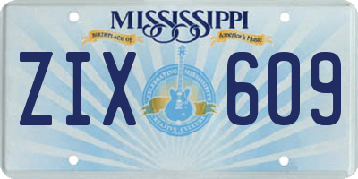 MS license plate ZIX609