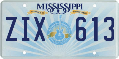 MS license plate ZIX613