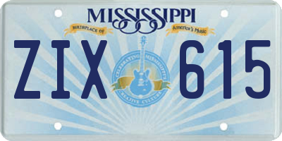 MS license plate ZIX615