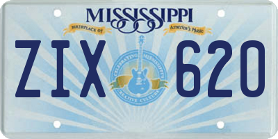 MS license plate ZIX620