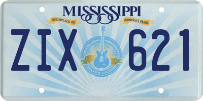 MS license plate ZIX621