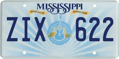 MS license plate ZIX622