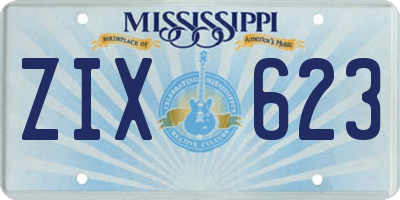 MS license plate ZIX623