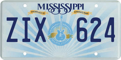 MS license plate ZIX624