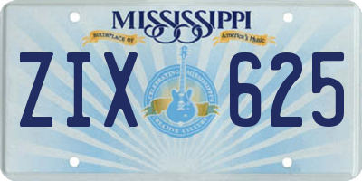 MS license plate ZIX625
