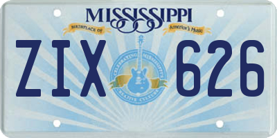 MS license plate ZIX626