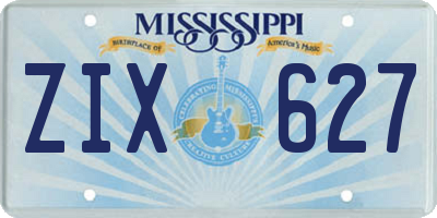 MS license plate ZIX627