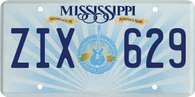MS license plate ZIX629