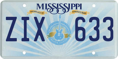MS license plate ZIX633