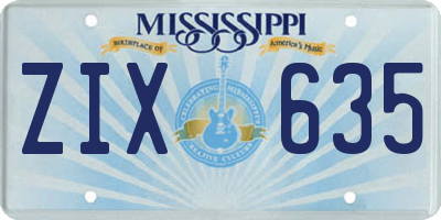 MS license plate ZIX635