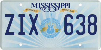 MS license plate ZIX638