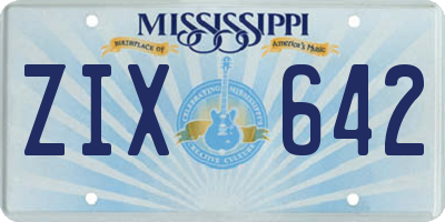 MS license plate ZIX642