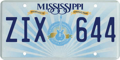 MS license plate ZIX644