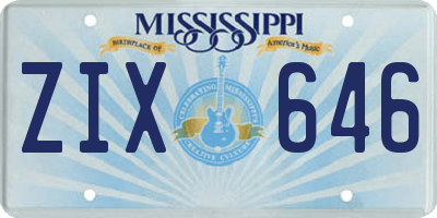 MS license plate ZIX646