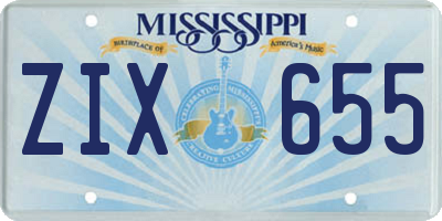 MS license plate ZIX655
