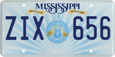 MS license plate ZIX656