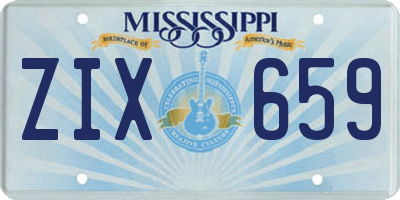 MS license plate ZIX659