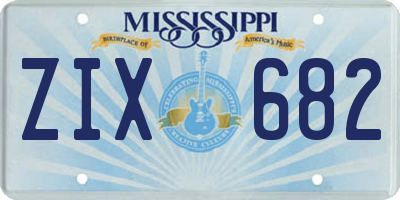 MS license plate ZIX682