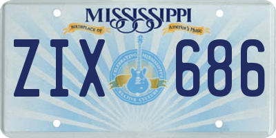 MS license plate ZIX686