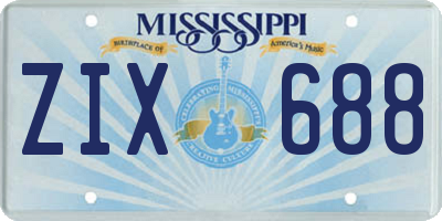 MS license plate ZIX688