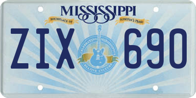 MS license plate ZIX690