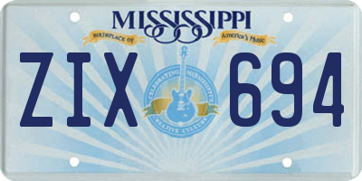 MS license plate ZIX694
