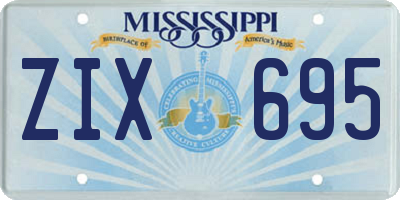 MS license plate ZIX695