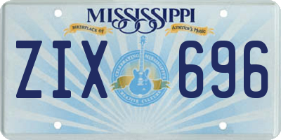 MS license plate ZIX696
