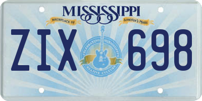 MS license plate ZIX698