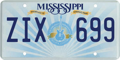 MS license plate ZIX699