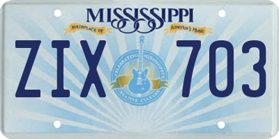 MS license plate ZIX703