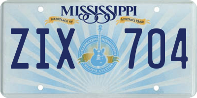 MS license plate ZIX704