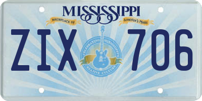 MS license plate ZIX706