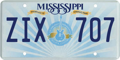 MS license plate ZIX707