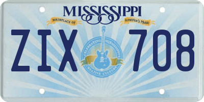 MS license plate ZIX708