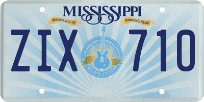 MS license plate ZIX710