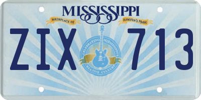 MS license plate ZIX713