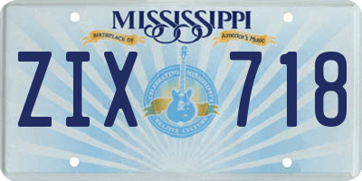MS license plate ZIX718