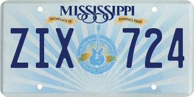 MS license plate ZIX724