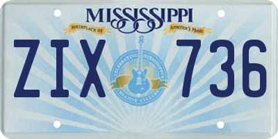 MS license plate ZIX736