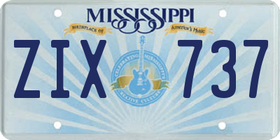 MS license plate ZIX737