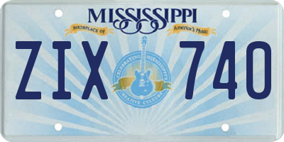 MS license plate ZIX740