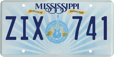 MS license plate ZIX741